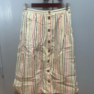 J. Crew Multicolor Striped A-Line Skirt